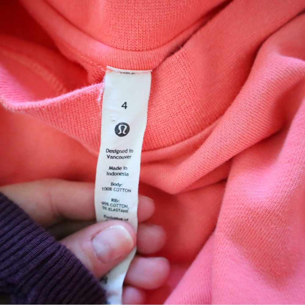 Lululemon Perfectly Oversized Crew Raspberry Cream Womens Size 4 - Picture 8 of 8